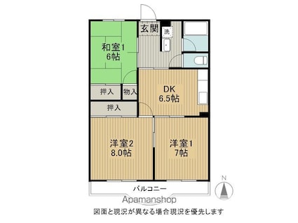 南原ハイツ[3DK/62.1m2]の間取図