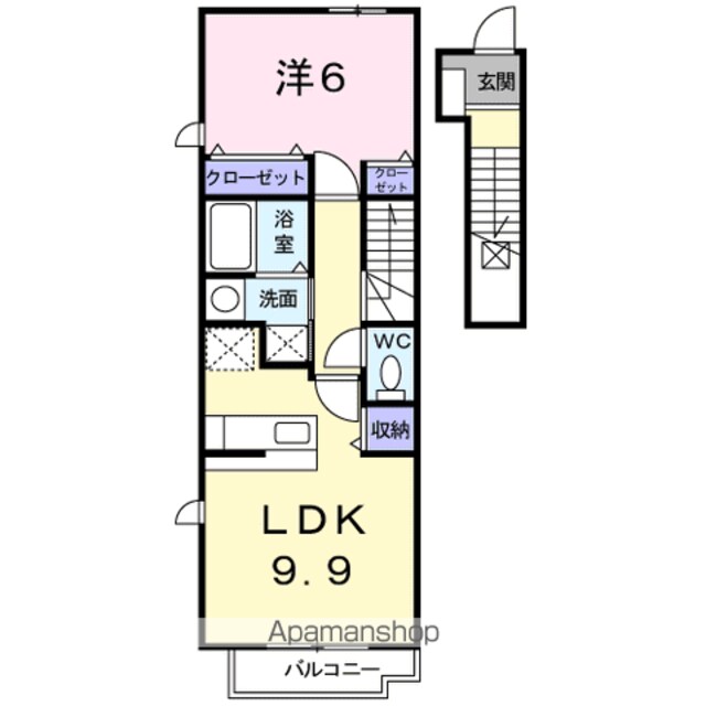リバーサイド三条[1LDK/42.8m2]の間取図