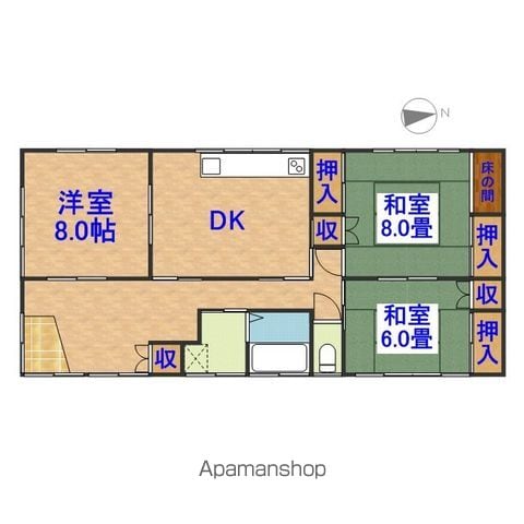 外房線 誉田駅 徒歩5分 1階建 築48年の間取り写真