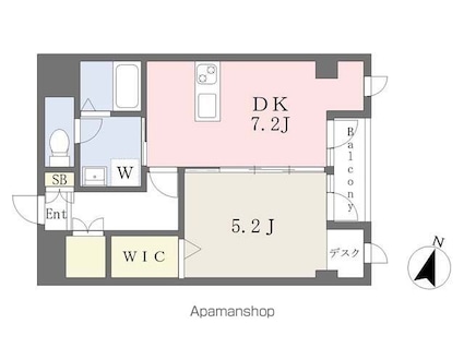 エンブレム衣山[1DK/40.5m2]の間取図