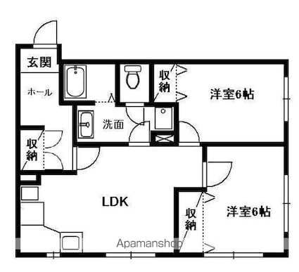 カルミネイション[2LDK/56.6m2]の間取図
