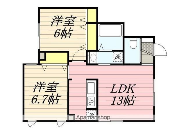 【武蔵野市中町のアパートの間取り】