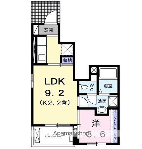 【昭島市緑町のアパートの間取り】