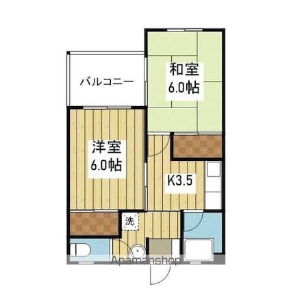 ハイツワイアール[2K/42.12m2]の間取図