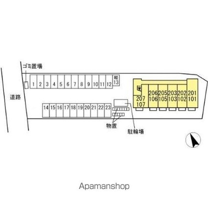 レジデンスフラワーⅡ[1K/29.64m2]の配置図