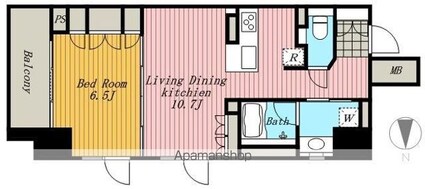 レジディア新御徒町[1LDK/44.16m2]の間取図