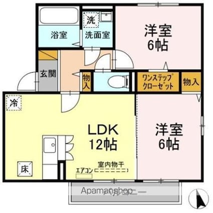 クロノス　Ｃ[2LDK/55.47m2]の間取図