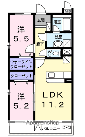 あざみ野グランカーサ II番館の間取り写真