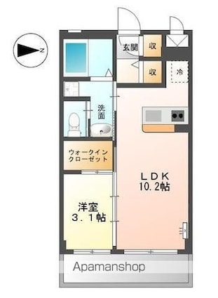 レインボースカイ　[1LDK/36m2]の間取図
