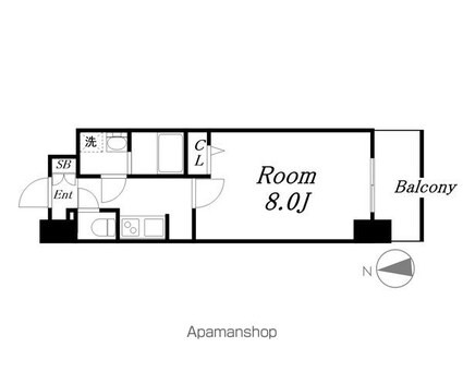 ＳーＲＥＳＩＤＥＮＣＥ尾頭橋ｂｅａｕｔｅ[1K/25.61m2]の間取図