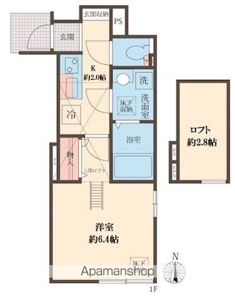 ハイエース[1K/24.22m2]の間取図