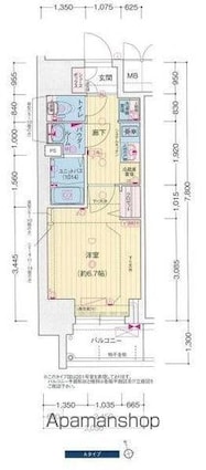 プレサンス広小路通今池[1K/23.79m2]の間取図