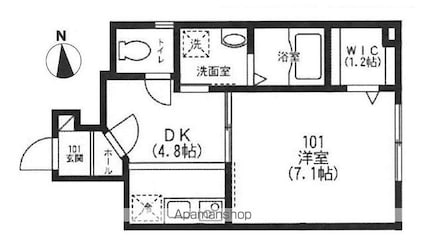 Ｌａ　Ｆｌｅｕｒ　ラフルール[1DK/31.86m2]の間取図