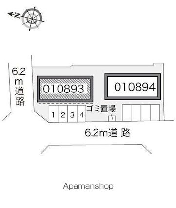 レオパレスＭ[2DK/46.37m2]の配置図