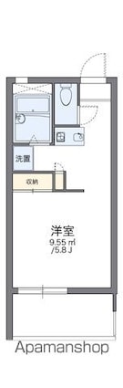 レオパレス住吉四番館[1K/20.28m2]の間取図