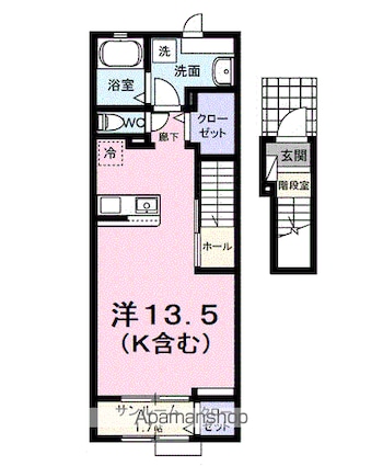 パフュームⅠ[1R/40.94m2]の間取図