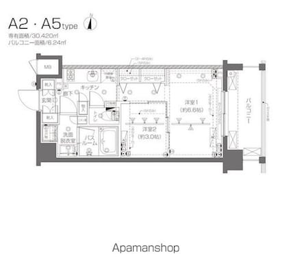 ＺＯＯＭ新宿西落合[2K/30.42m2]の間取図