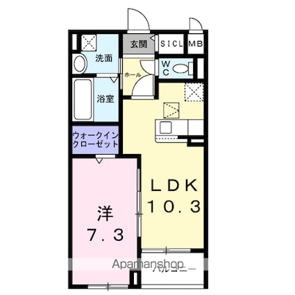 アストラル　ノーブル[1LDK/43.72m2]の間取図