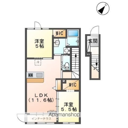 サニープレイス[2LDK/57.51m2]の間取図