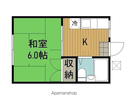 曽根ハウス[1K/20.46m2]の間取図