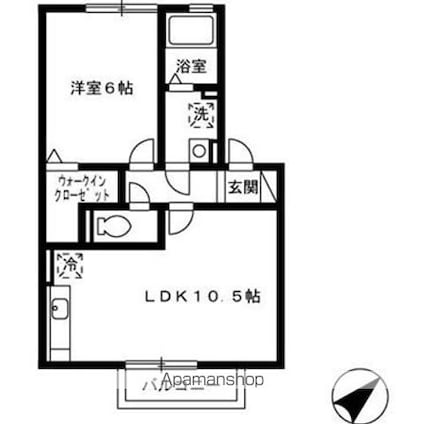 スターパレス下松　ペガサス館[1LDK/40.43m2]の間取図