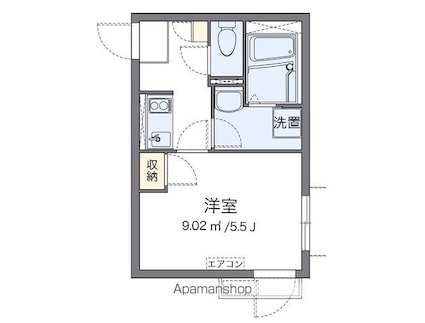 クレイノニューセイワハイツ[1K/20.03m2]の間取図