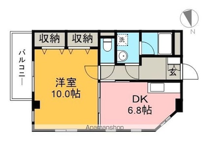 シグナルハウス[1DK/44.71m2]の間取図