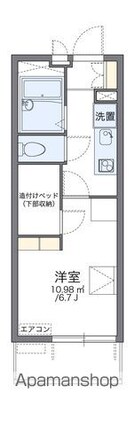 レオパレス銀河[1K/19.87m2]の間取図