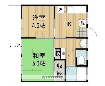 東京都杉並区下井草２丁目[2K/34m2]の間取図