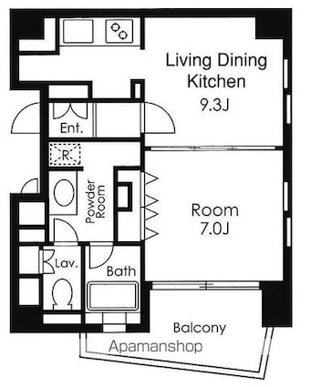 東京都世田谷区用賀２丁目[1LDK/41.8m2]の間取図