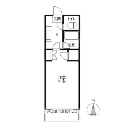 サニーハイツ轟Ｂ[1K/25m2]の間取図