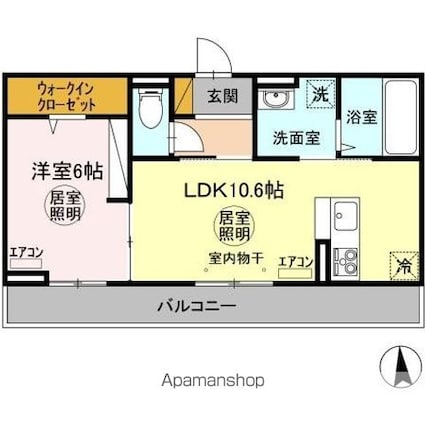 アンジュ[1LDK/41.76m2]の間取図