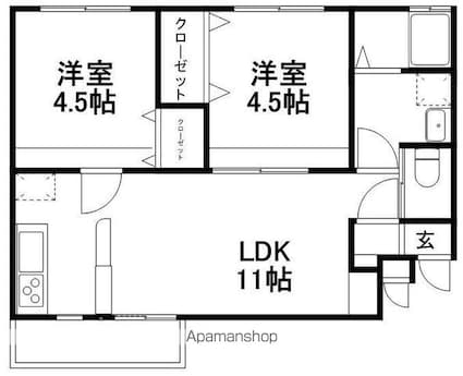 ＲＦマンション山階[2LDK/44.52m2]の間取図