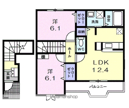 カーサグランデ[2LDK/59.09m2]の間取図