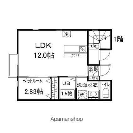 シープＦ[1LDK/33.67m2]の間取図