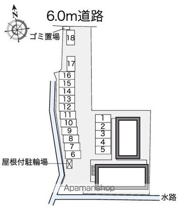 レオパレスプロスペリテＡ[1K/23.18m2]の配置図