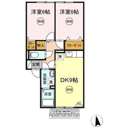 アーバンハイツ２８[2DK/50.27m2]の間取図