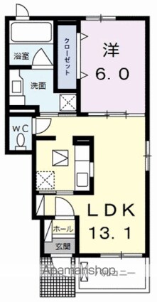 メゾン旭　Ⅰ[1LDK/45.09m2]の間取図