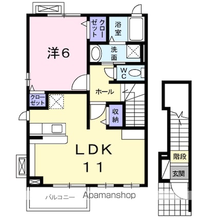 パルコ　プレッソ[1LDK/46.09m2]の間取図