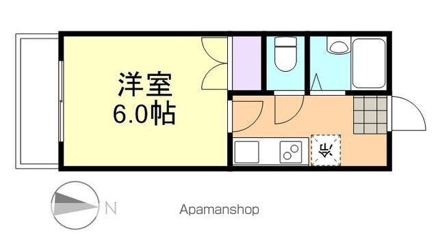 岡山県倉敷市連島町西之浦[1K/19.7m2]の間取図