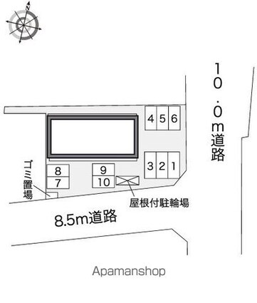 香川県坂出市久米町１丁目[1K/23.61m2]の配置図