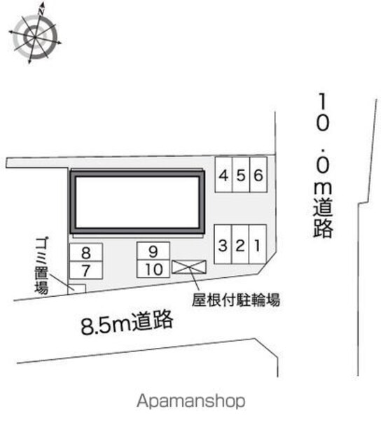 レオネクスト東大浜３[1K/28.02m2]の配置図