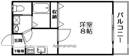 滋賀県長浜市八幡東町[1K/24.84m2]の間取図