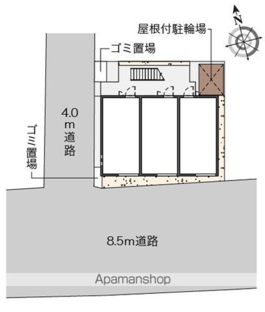 クレイノハイブリッジときわ通り[1K/20.54m2]の配置図