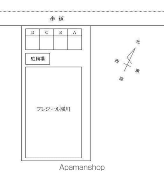 プレジール湯川[1DK/29.42m2]の配置図