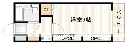 ジャルダン三筋[1K/16.5m2]の間取図
