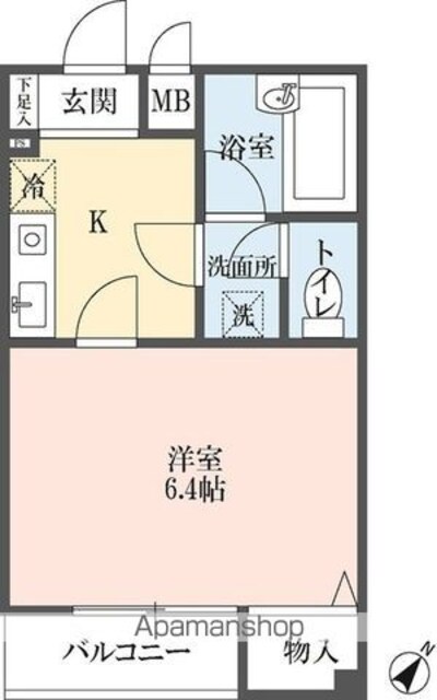 ロイヤルメゾン中丸[1K/21.18m2]の間取図