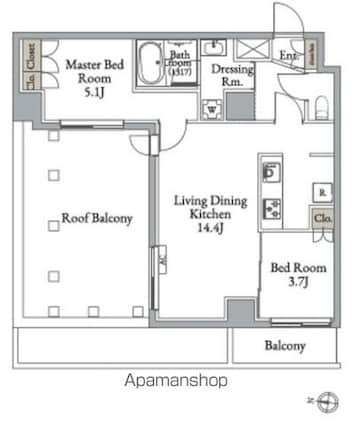 メトロステージ亀有[2LDK/54.46m2]の間取図