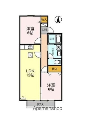 フローラ[2LDK/56.48m2]の間取図