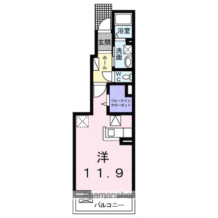和歌山県御坊市湯川町財部[1K/32.94m2]の間取図